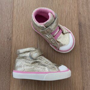 See Kai Run Gold and Pink Kids Sneakers